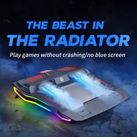 2021ใหม่ RGB Gaming แล็ปท็อป Cooler โน้ตบุ๊คโน้ตบุ๊ค3000 RPM ที่มีประสิทธิภาพ Air Flow Cooling Pad สำหรับแล็ปท็อป12-17นิ้ว