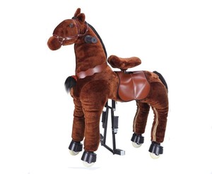 Trung 92cm trẻ em sang trọng cưỡi Rocking Pony Kích thước cuộc sống ham chơi lên đi Bộ cơ khí đi xe ngựa trên đồ chơi động vật trên bánh xe - Product Image 2