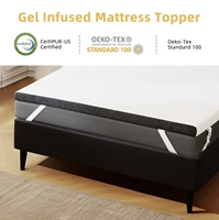 Surmatelas en mousse à mémoire de forme avec housse en tissu, matelas de refroidissement infusé de gel