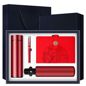 สมุดโน้ตธุรกิจแบบกำหนดเองพร้อมโลโก้ส่วนตัว 200 หน้า พร้อมปากกา ร่ม และชุดของขวัญสมุดโน้ตธุรกิจ 4 in 1 - Product Image 3