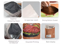 Sachet personnalisé imprimé pour biscuits, avec fenêtre transparente, refermable, en papier kraft, pour emballage de brownies, biscuits, lait et gelée