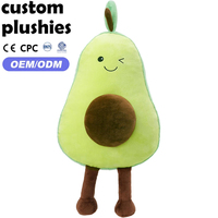 Peluche d'avocat vert adorable personnalisée en usine, coussin en peluche en forme de fruit, cadeau pour enfants