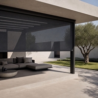 Store enrouleur zippé coupe-vent, dimensions personnalisées, résistant à la poussière et à la pluie, pour balcon, gazebo, véranda