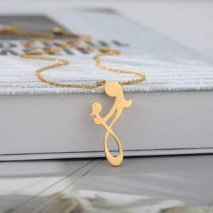 Regalo per la Festa della Mamma, Gioielli in Argento, Ciondolo Madre-Bambino, Collana Madre e Figlia in Acciaio Inossidabile - Product Image 2