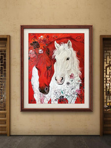 Nuovo Quadro Decorativo Cinese 2026 con <span class=keywords><strong>Cavallo</strong></span>, Dipinto Artistico da Ingresso, Cornice in Legno e Lega <span class=keywords><strong>di</strong></span> Alluminio, Finitura Opaca - Product Image 2
