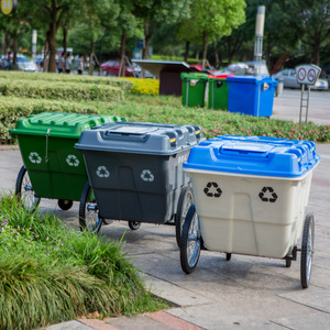 Carro de Limpieza con Ruedas de Plástico de 400L, Contenedor Móvil para Transferencia de Basura para Comunidades Residenciales - Product Image 2