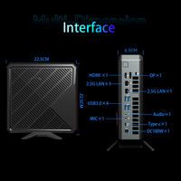 HelorPC PC PC de jeu AMD R7 5800H RX 6400 DDR4 64GB M.2 SSD HD-MI TYPE-C DP 2 Ports Ethernet Mini ordinateur pc pour jeu avec ventilateur