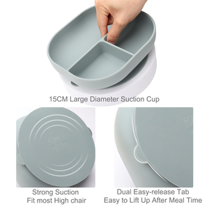 Ensemble d'alimentation pour bébés en silicone avec couvercle en requin, plaque écologique facile à nettoyer, 12 pièces - Product Image 4