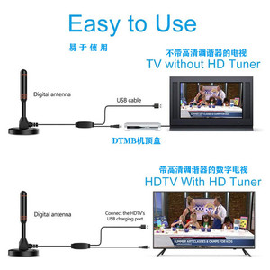 Indoor Portable DVB T DTMB TV VHF Antenna For ATSC <b>Television</b> PCI/USB TV Tuner With Magnetic Base - Product Image 4