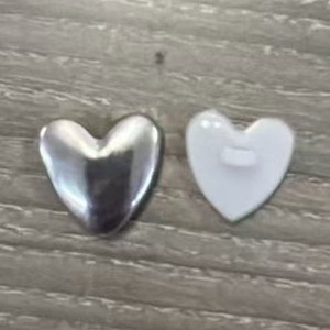 Heart Shaped Leather Covered <b>Buttons</b> Silver Gray SDH0173 Hardware Accessories - Product Image 2