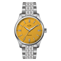 Montre mécanique automatique intemporelle avec cristal saphir, bracelet solide à cinq maillons, montre minimaliste pour homme