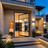 Porte en acier avec panneau en verre pour projet de villa, porte extérieure de haute qualité, porte en acier avec panneau en verre pour projet de villa