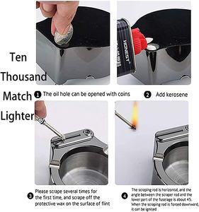 Cenicero <span class=keywords><strong>de</strong></span> Metal Retro, encendedor <span class=keywords><strong>de</strong></span> diez mil fósforos, Cenicero multifunción, gran regalo para padre, marido, novio - Product Image 6