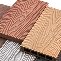 Plancher en composite bois-plastique (WPC) à emboîtement, finition grain de bois 3D, antidérapant, extérieur, 60*30cm, DIY, pour terrasse
