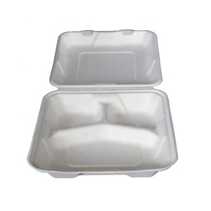 clamshell style disposable bio degradable fast food takeaway container box