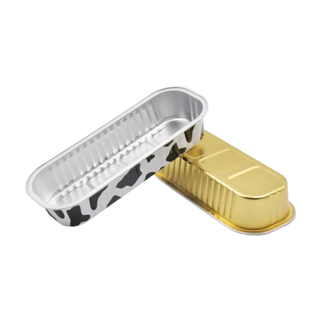 Disposable Cake Mold Baking Aluminum Foil Loaf Bread Pan Container With Lid Square Gold Wholesale Loaf Disposable Cake Pan