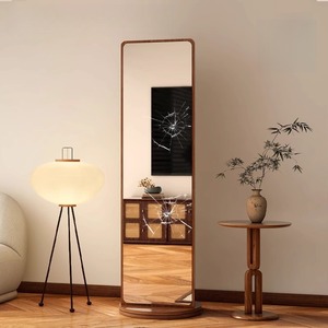 Lớn Đầy Đủ Chiều Dài Rắn Sàn Gỗ Gương Với Khung Gỗ Xoay Mặc Quần Áo Treo Quần Áo Thanh Lịch Đồ Nội Thất Phòng Khách - Product Image 5