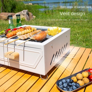 Barbecue portable pliable au charbon de bois, revêtement poudré antiadhésif, sans fumée pour le camping, la maison et le jardin - Product Image 2