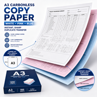 Papiers autocopiants A5 à 3 feuillets, sans bavures, pour images claires, à revêtement uniforme