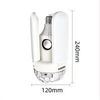 Lampe de fête, lumière disco, 40W 50W LED, ventilateur à 4 pales pliable, ampoule avec télécommande, lumière RGB, haut-parleur musical, forme D, E27