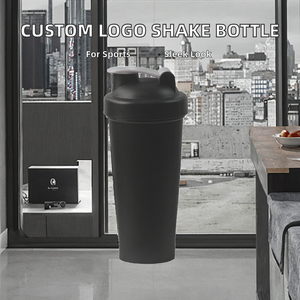 Custom Logo Adults 400ml 600ml Plastic <b>Protein</b> Shake Bottle for Workout Sports Direct Drinking Eco-Friendly Dishwasher Safe Lid - Product Image 2