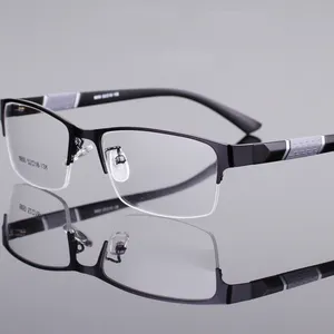 نظارات مستطيلية للرجال من إطارات شبه رخيصة ، مضادة للضوء الأزرق ، نظارات خفيفة الوزن ، نظارات قراءة مخصصة بإطار نظارات