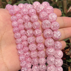 Perline Rotonde in <span class=keywords><strong>Quarzo</strong></span> <span class=keywords><strong>Rosa</strong></span> Screpolato da 6/8/10mm all'Ingrosso per Creazione di Gioielli Fai-da-Te - Product Image 4