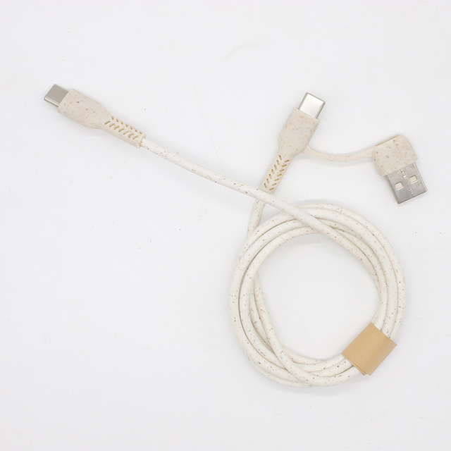 Eco-Friendly 5A Fast Charging Type C USB Data Cable Biodegradable Wheat Straw Mobile Phone Charger
