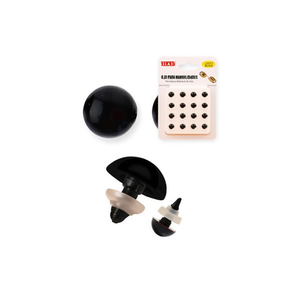 Occhi Artigianali ILAN 6mm Neri per Progetti Fai-da-Te, Set da 18 Pezzi - Product Image 1