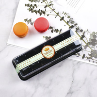 Boîte en Pet/pp Recyclable de luxe pour Macaron, boîte d'emballage transparente pliante en plastique Transparent boîte à macarons en plastique Transparent