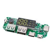 Module de charge pour batterie lithium 18650 avec double port USB 5V 2.4A Micro/Type-C et LED, pour batterie externe