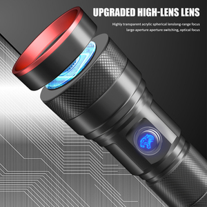 Fonjue 1200 lumen Sạc <span class=keywords><strong>Led</strong></span> Ngoài Trời ngọn đuốc chiến thuật mạnh mẽ dài khoảng cách hợp kim nhôm đèn pin với USB sạc - Product Image 3