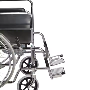 Silla de ruedas plegable para uso en el hogar de personas mayores y discapacitadas con frenos fácil de limpiar - Product Image 5