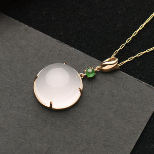 Forever Star Qingyabailu Feicui Simple Cucurbit Colgante de Jadeíta Natural de Oro de 18K Clásico de Alta Gama para Aniversario, Certificado por Terceros - Product Image 5