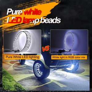 Uzaktan kumanda ile parlak jant ışık çift sıra kovalayan saf beyaz tekerlek ışıkları için Jeep kamyon araba tekerlek halka ışık - Product Image 6