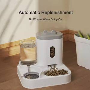 Tempat Makan dan Minum Hewan Peliharaan Otomatis 2 in 1 dengan Dispenser Air, Mangkuk Anjing Kucing, Fountain Minum, Pengumpan Hewan Peliharaan Pintar Otomatis - Product Image 2