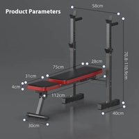 Banc de musculation pliable et portable en métal multi-positions pour usage en salle de sport intérieure avec fonctions de sécurité et exercices de développé couché