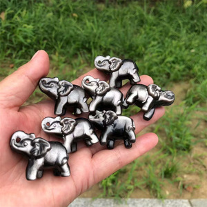 Wholesale Carved Crystal <b>Elephant</b> Figurines Feng Shui Collectible Craft UV Printed Round Carving Art <b>Decor</b> - Product Image 4
