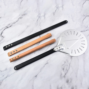 Pala para <span class=keywords><strong>Pizza</strong></span> Plegable y Desmontable de Aleación de Aluminio Perforada con Mango de Madera, Utensilio de Cocina para Hornear - Product Image 6