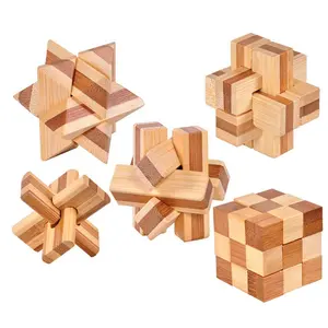 Großhandel IQ Brain neues Design Teaser 3D Interlocking KongMing Lock Puzzle Holz spielzeug für Erwachsene Kinder