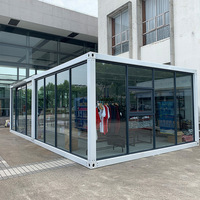 Ufficio Prefabbricato Moderno a Un Piano, Negozio Modulare Portatile in Container, Chiosco Commerciale con Vetrine