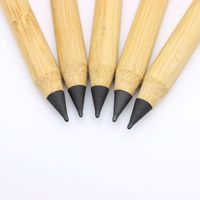 Crayon éternel sans encre en bois de bambou écologique à écriture illimitée avec gomme, crayon magique sans encre réutilisable