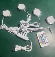 Lampe LED RGB pour armoire, éclairage de comptoir, éclairage de caravane, camping-car, éclairage intérieur, avec prise USB et télécommande