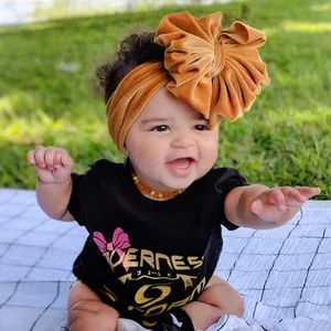 New Velvet Baby Stirnband Turban Big Bowknot Baby Girl Stirnband für Neugeborene Bogen Haarband Kinder Kid Head Wrap Haarschmuck