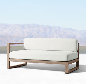 Ensemble de meubles de patio en bois massif de luxe antique pour l'extérieur, canapé d'angle en teck en forme de L, lit de jardin - Product Image 6