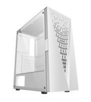 SAMA – boîtier de pc de jeu ARGB, armoire de bureau en verre trempé blanc, tour moyenne ATX, ordinateur