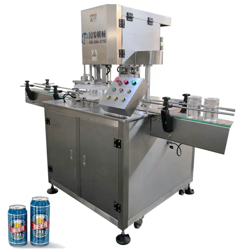 कागज/एल्यूमीनियम/टिन के डिब्बे सीलर पाउडर/सॉस बियर धातु के ढक्कन रोटरी भरने की मशीन दही कप ढक्कन स्वचालित ढक्कन सीलिंग मशीन