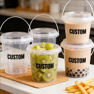 Gobelets en plastique à paroi simple pour thé au lait, 90 mm, 1000 ml (32 oz), avec couvercles, pour fêtes et Boba - Product Image 6