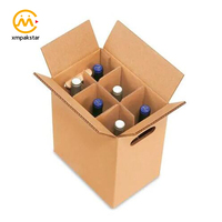 Emballage en Carton de bière personnalisé avec Logo imprimé, boîte à vin en Carton de 6 bouteilles