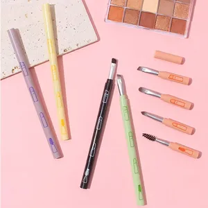 Lot de pinceaux de maquillage multifonctions 4-en-1 télescopiques portables en poils synthétiques pour le visage, les yeux, les sourcils et le correcteur, format mini, vente en gros - Product Image 5